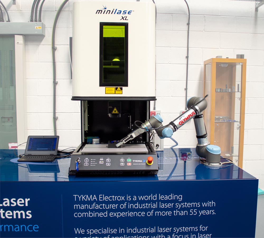 Olympus Technologies offers a standard laser marking solution, currently integrated to the Tykma Electrox Laser Marking range of machines, though we can develop solutions with other laser marking manufacturers.